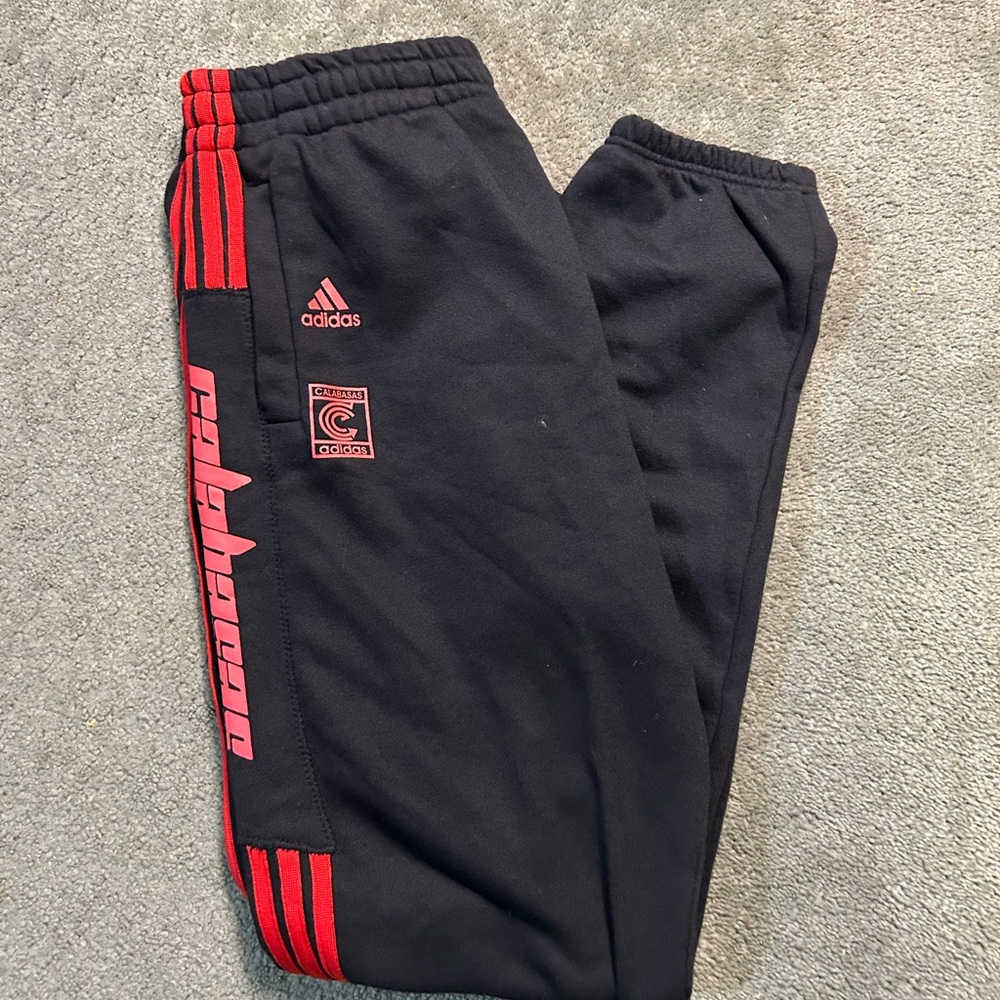 Adidas X Calabasas Track Pants Yeezy 3 Stripes Red/Black Season 4 Unisex Medium